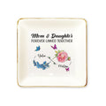 Mother Daughter Keepsake Jewelry Dish With Birth Flower Design