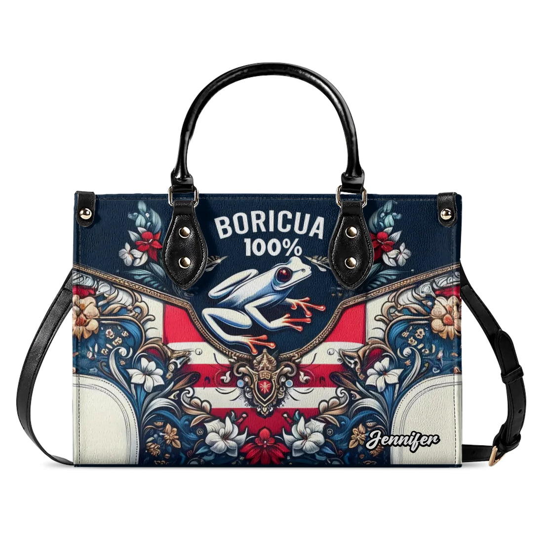 Boricua 100% - Personalized Leather Handbag