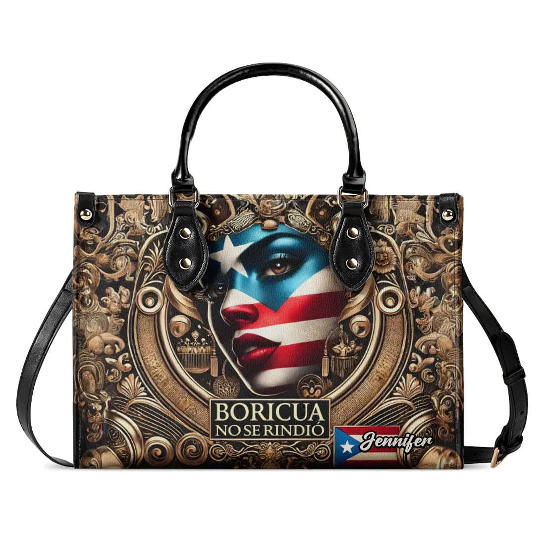 Boricua no se Rindió - Personalized Leather Handbag
