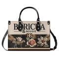 Boricua And Bougie Personalized Leather Handbag For Grandma