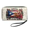 Boricua It's In My Blood Personalized Leather Clutch Purse
