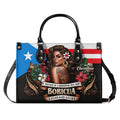 I Didn't Choose To Be Boricua Personalized Leather Handbag For Grandma