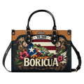 Yo Soy Boricua Personalized Leather Handbag For Grandma