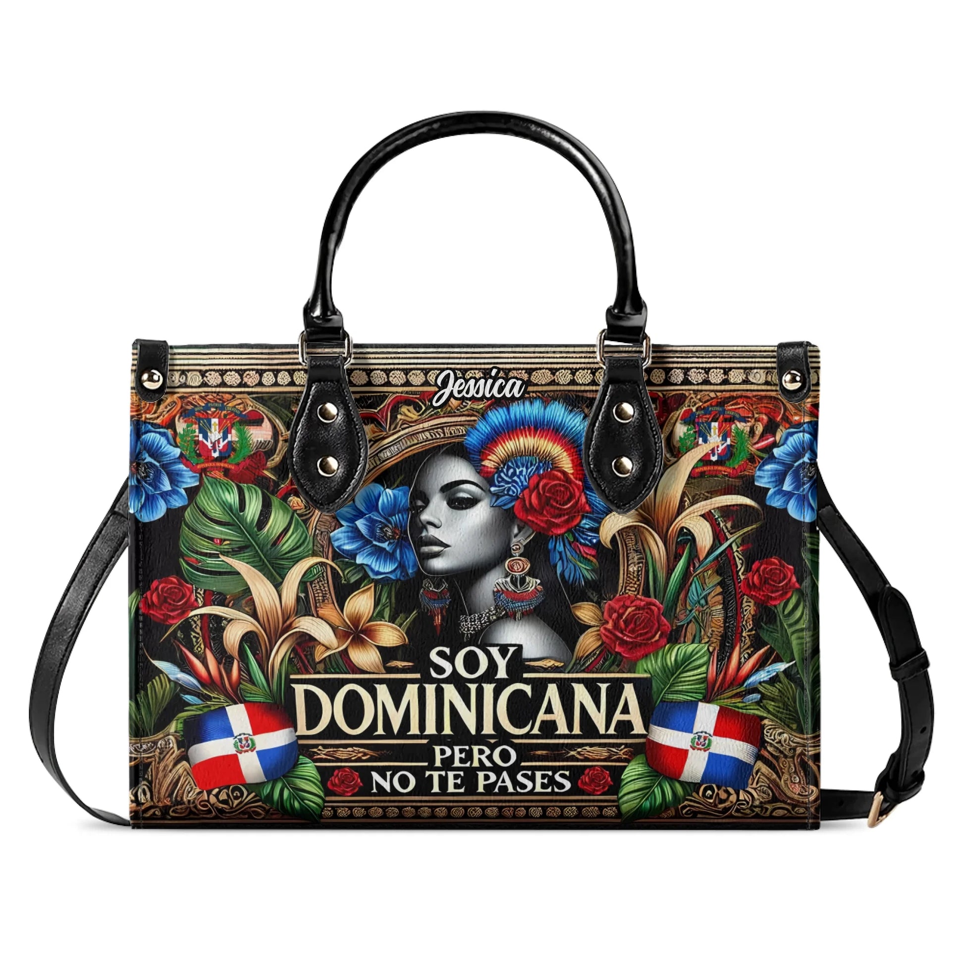 Soy Dominicana Personalized Leather Handbag For Grandma