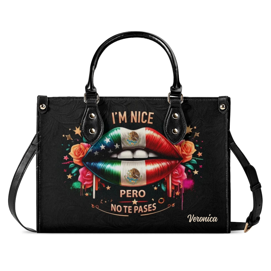 Mexican Lips- Personalized Leather Handbag