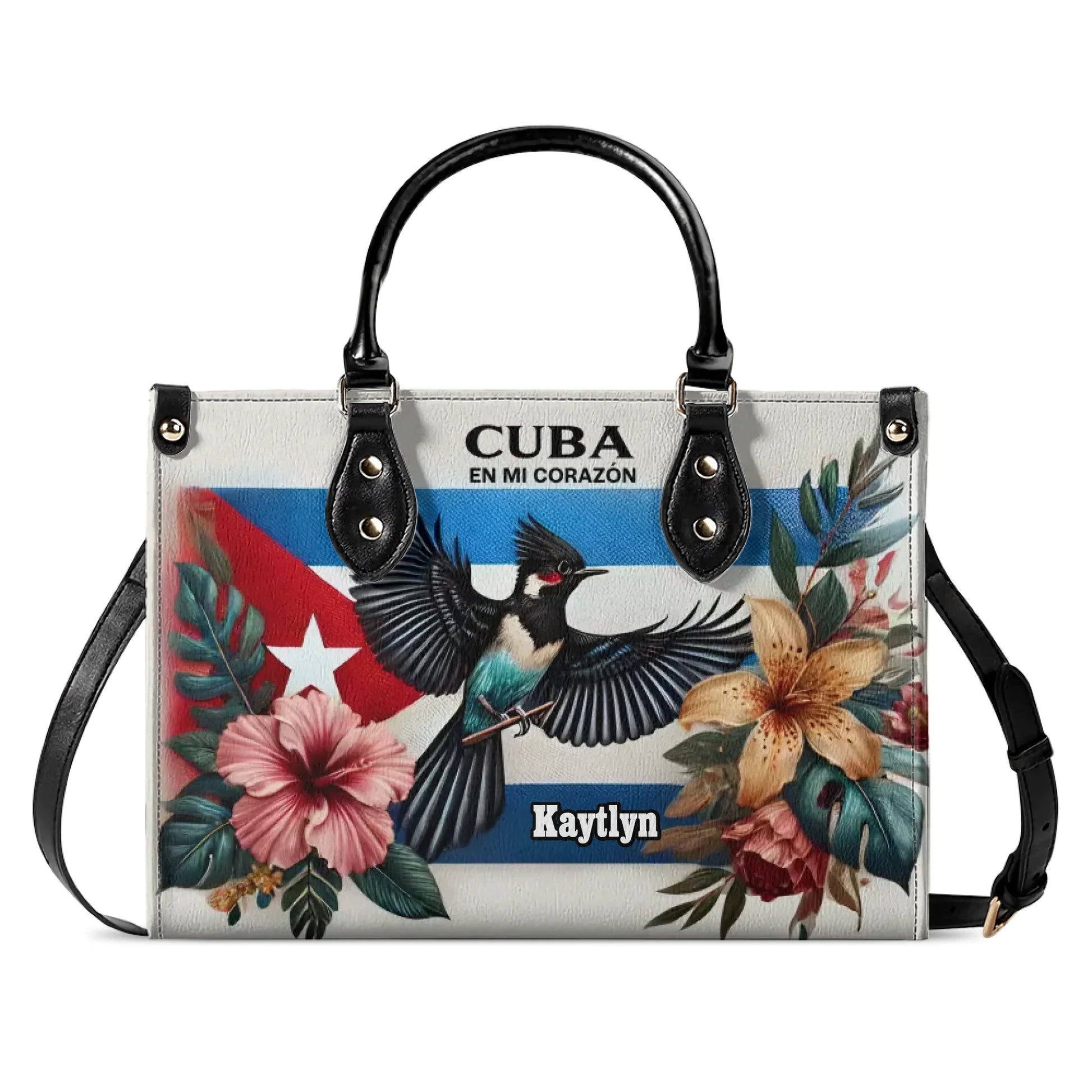 Cuba En Mi Corazón Personalized Leather Handbag