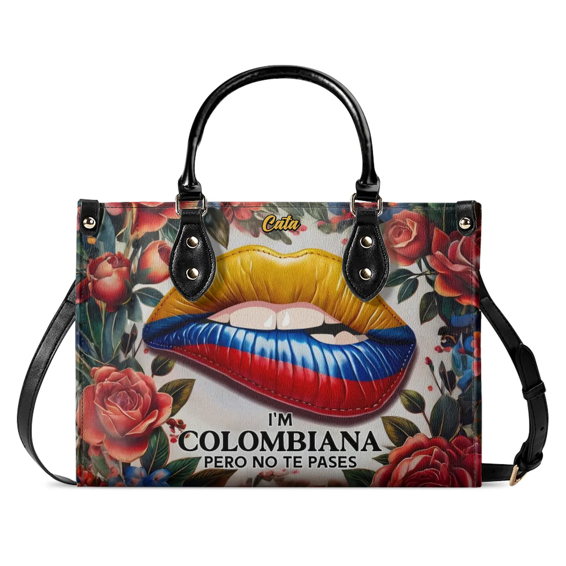 I'm Colombiana Pero No Te Pases - Personalized Leather Handbag