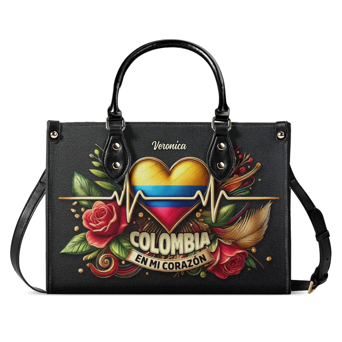 Colombia En Mi Corazón - Personalized Leather Handbag