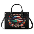 Chicana Lips Personalized Leather Handbag