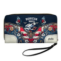 Boricua 100 Personalized Leather Clutch Purse For Puerto Rican Grandma