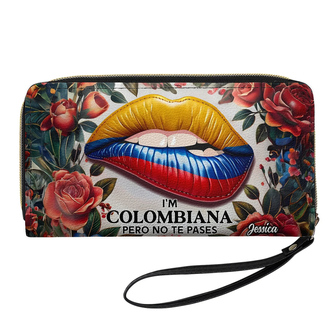 I'm Colombiana - Personalized Leather Clutch Purse