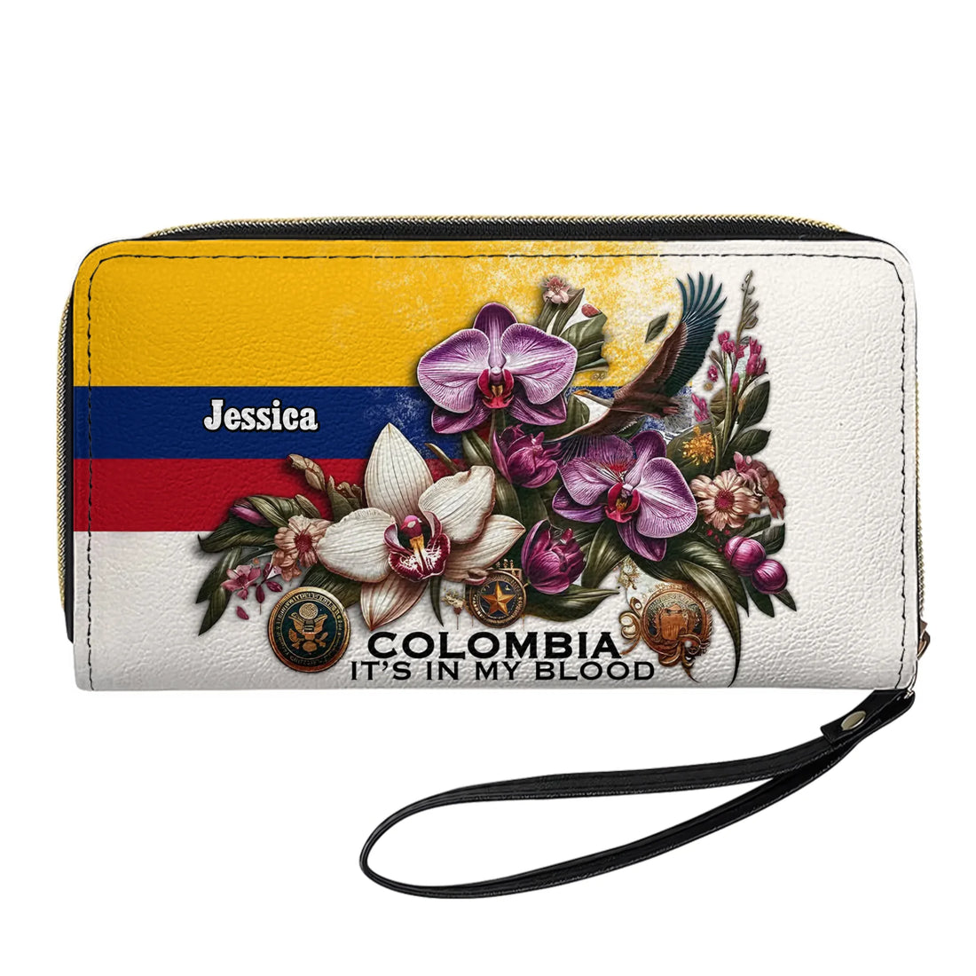 Colombia It's In My Blood - Personalized Leather Clutch Purse