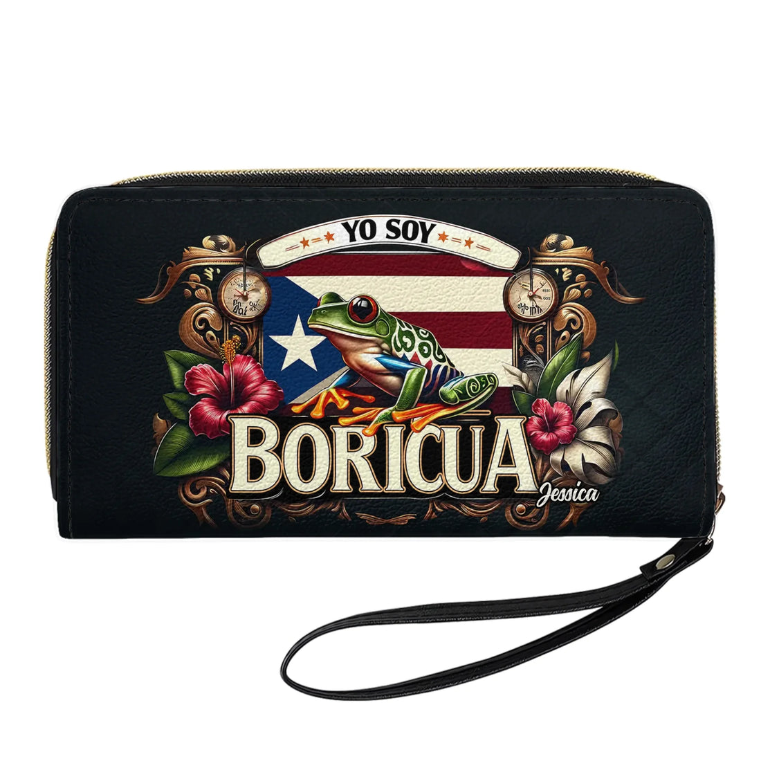 Yo soy Boricua - Personalized Leather Clutch Purse
