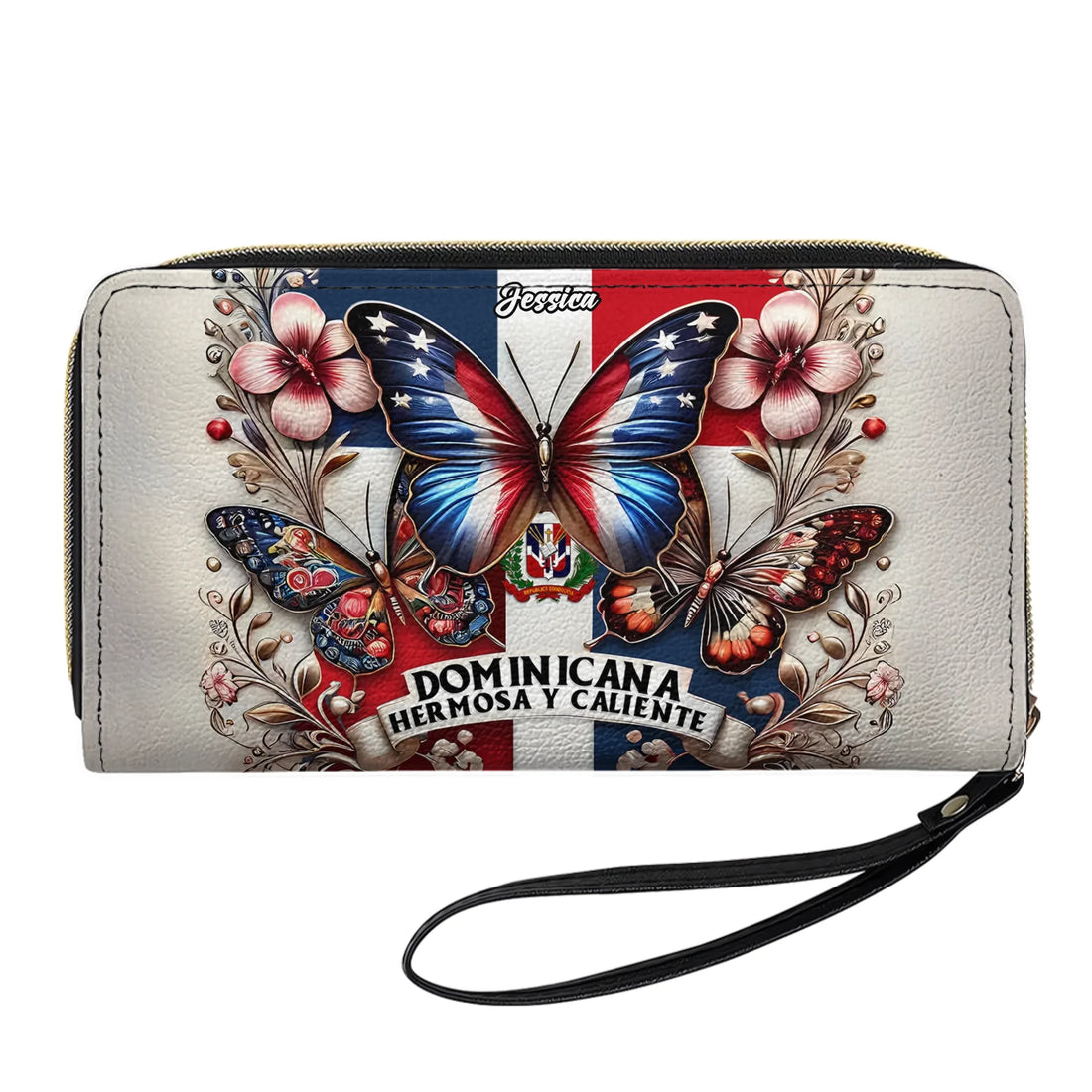 Dominicana Hermosa - Personalized Leather Clutch Purse