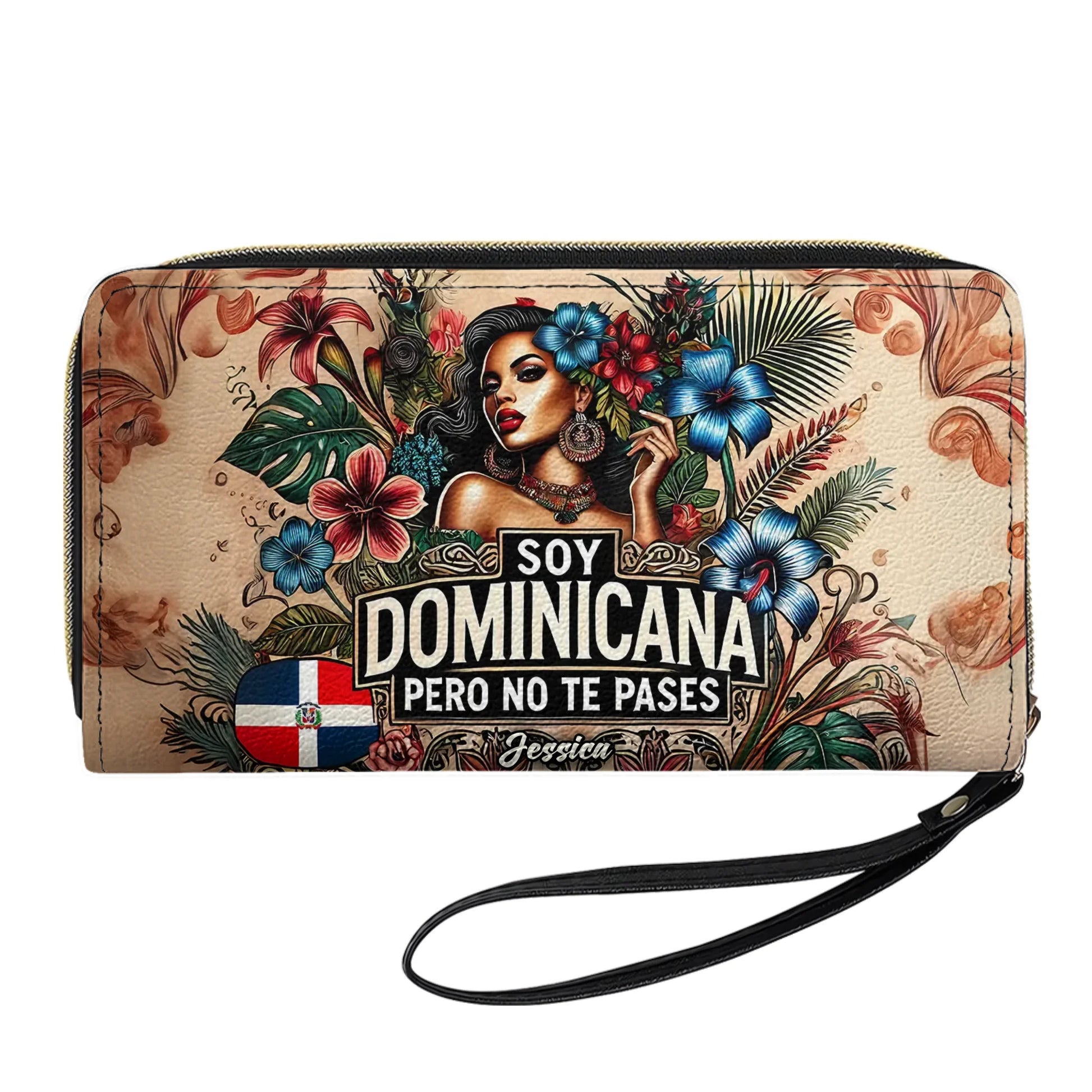 Soy Dominicana Personalized Leather Clutch Purse