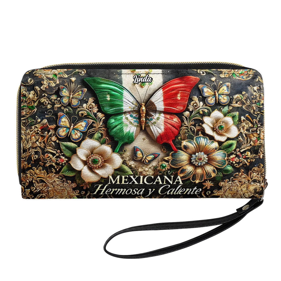 Mexicana - Personalized Leather Clutch Purse