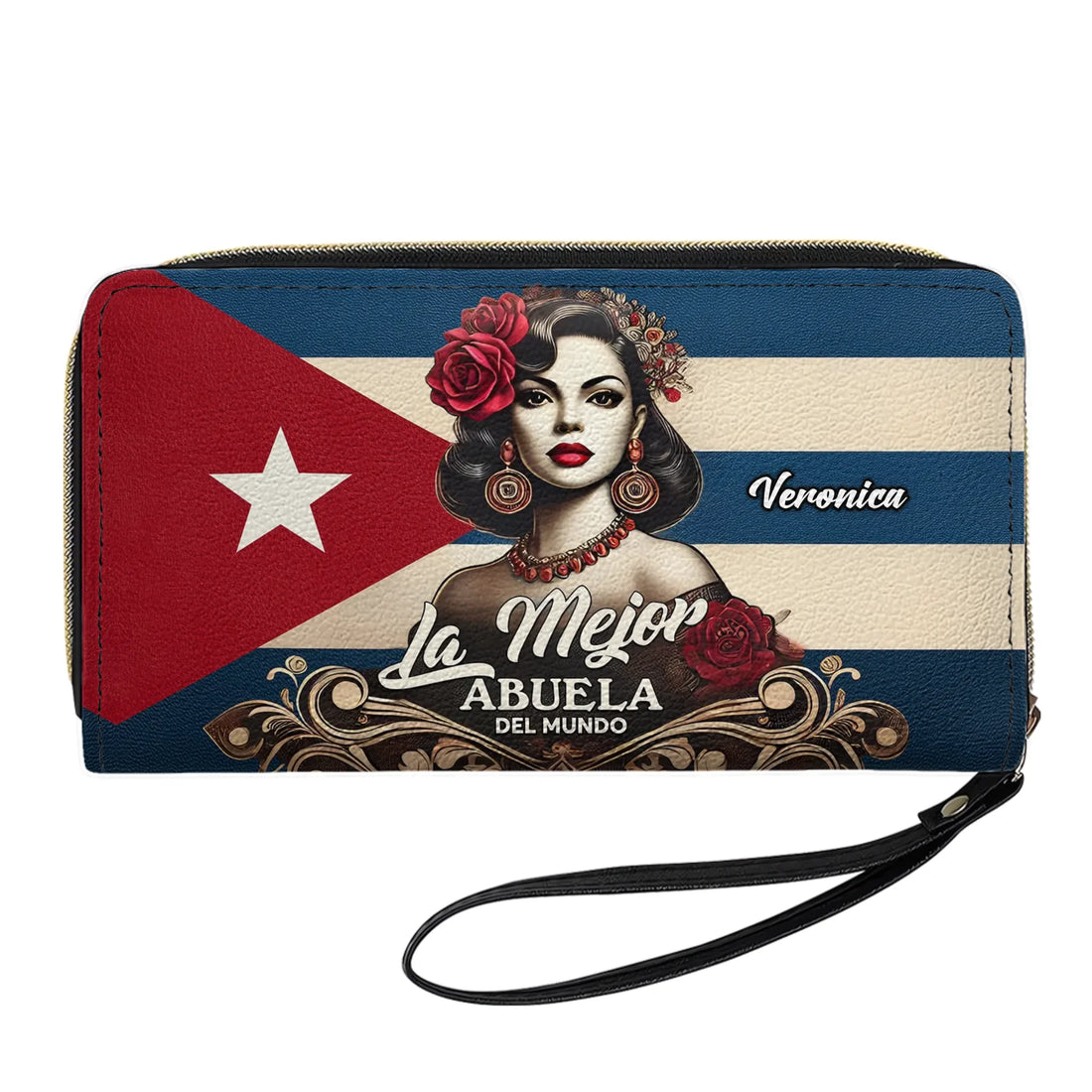 La Mejor Abuela Del Mundo - Personalized Leather Clutch Purse