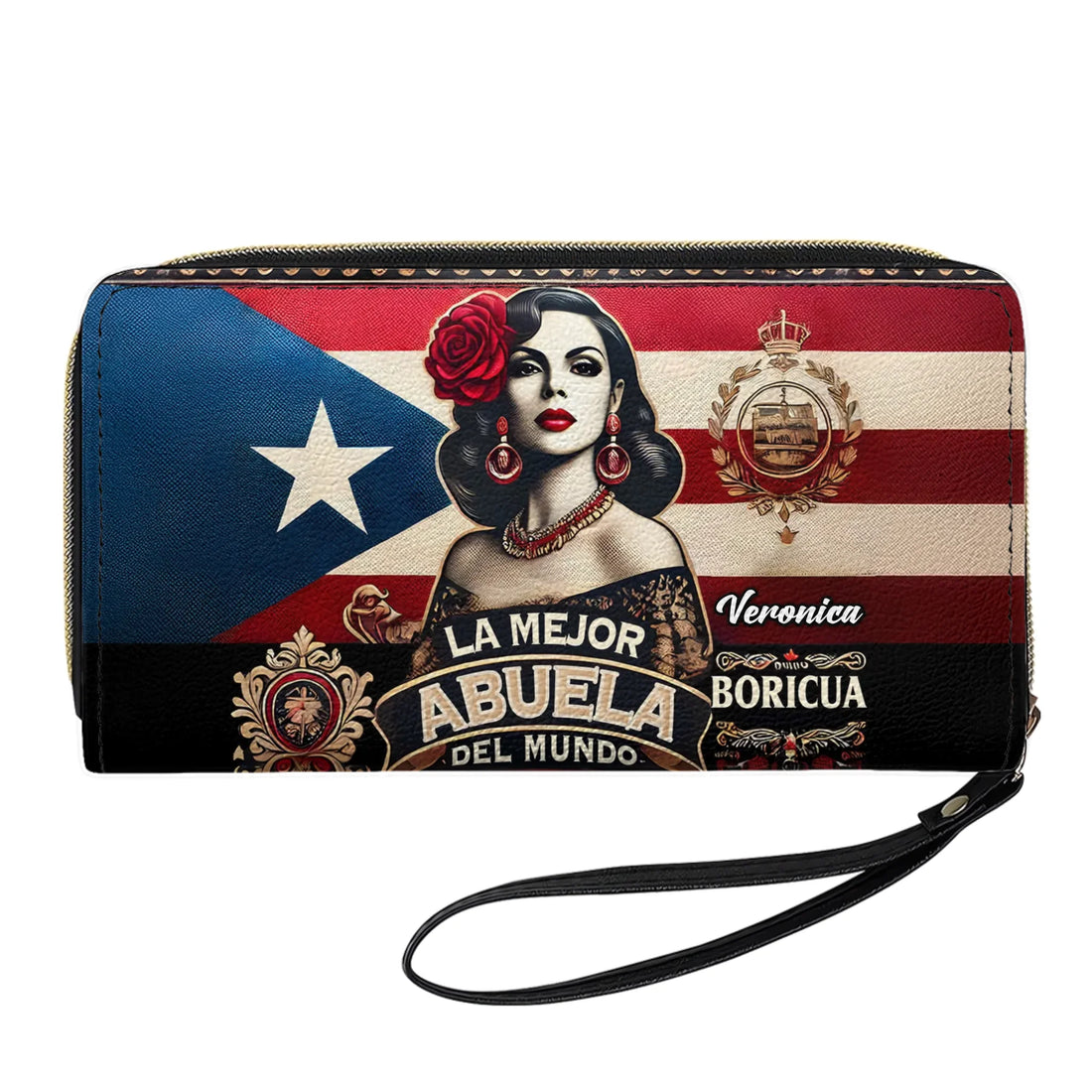La Mejor Abuela Del Mundo - Personalized Leather Clutch Purse