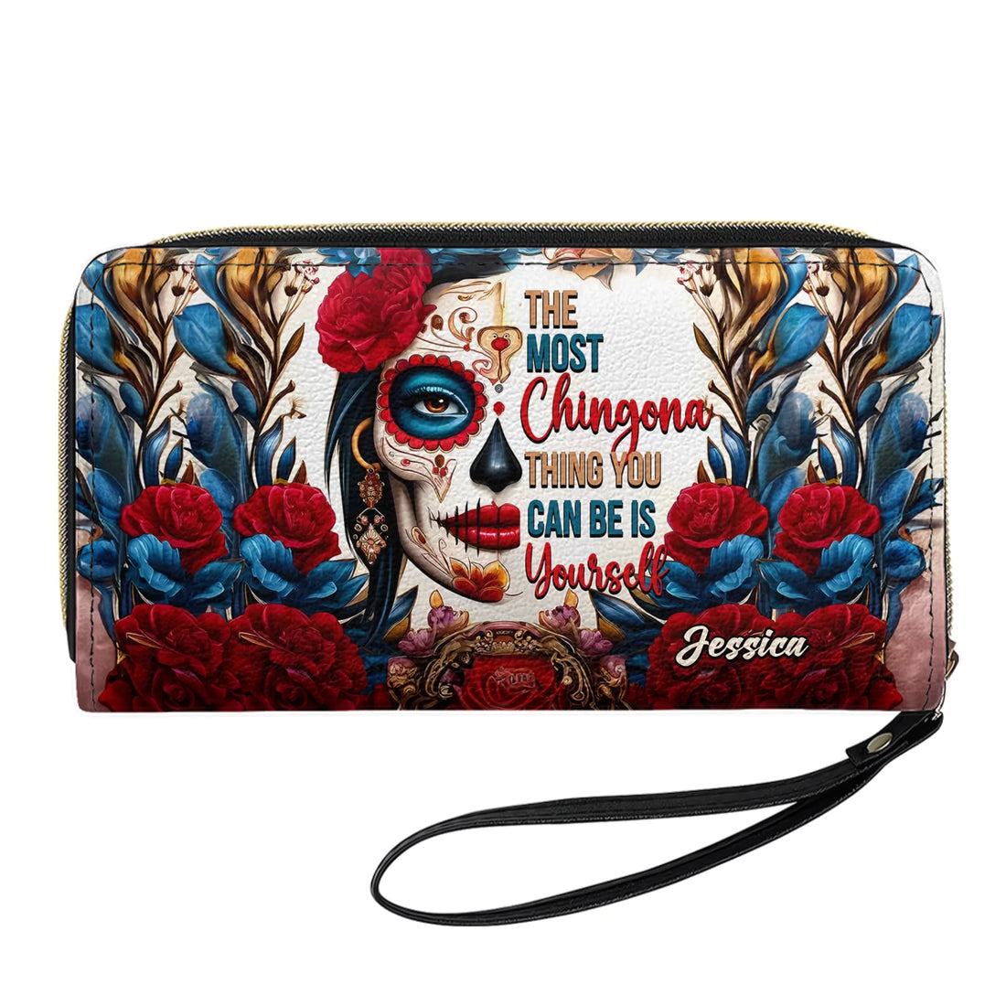 Chingona - Personalized Leather Clutch Purse