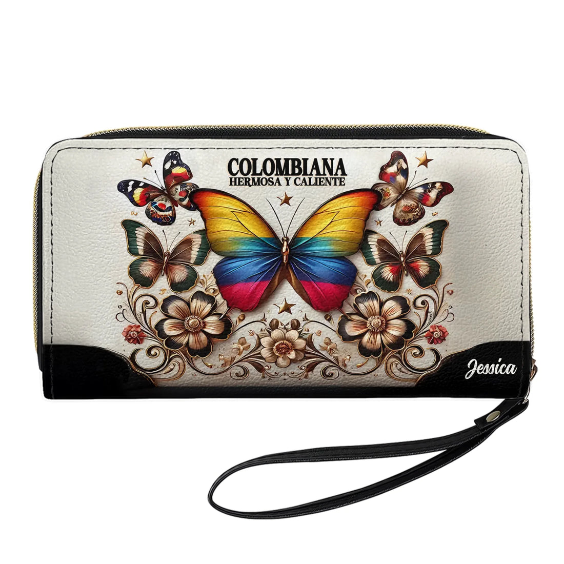 Colombiana Hermosa - Personalized Leather Clutch Purse