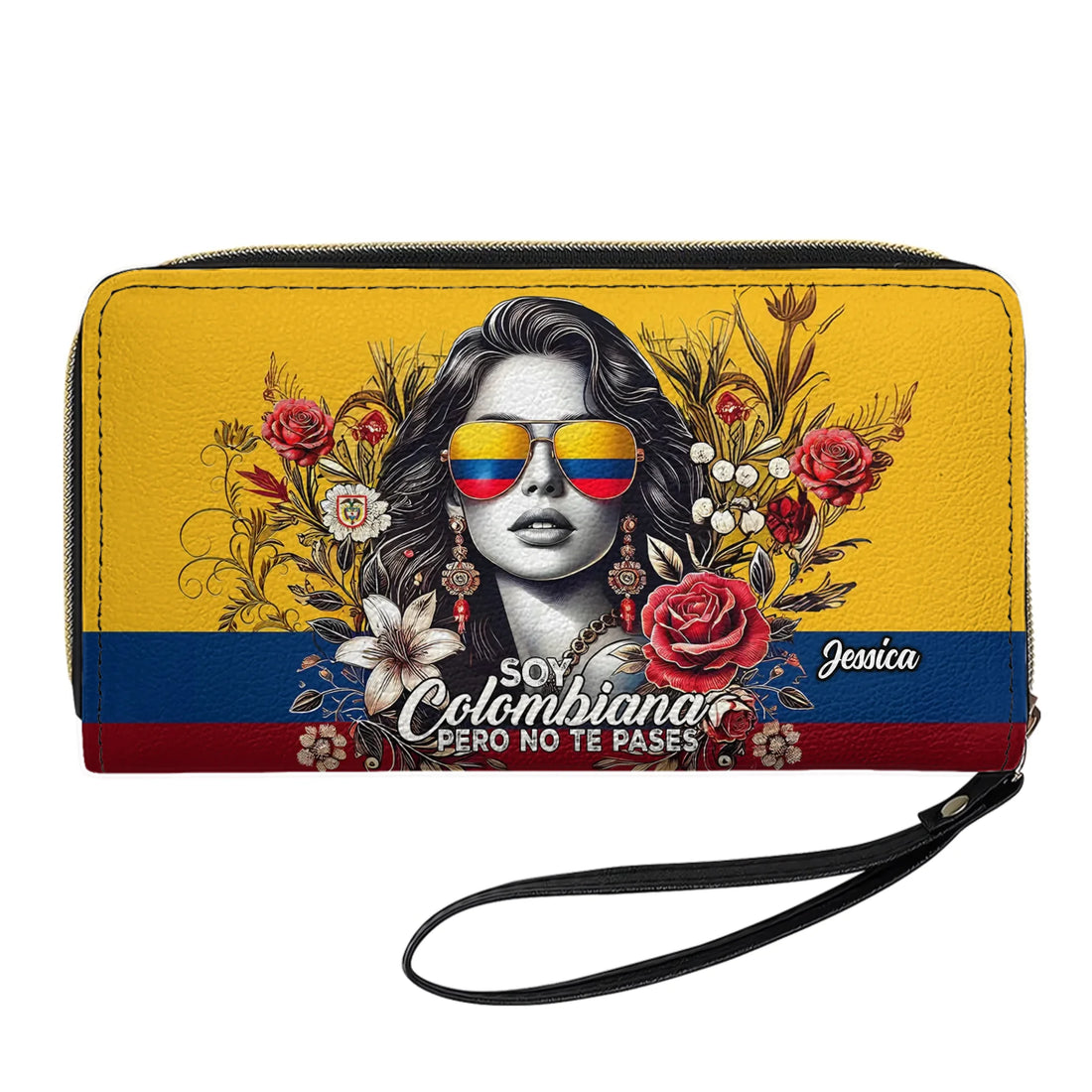 Soy Colombiana - Personalized Leather Clutch Purse