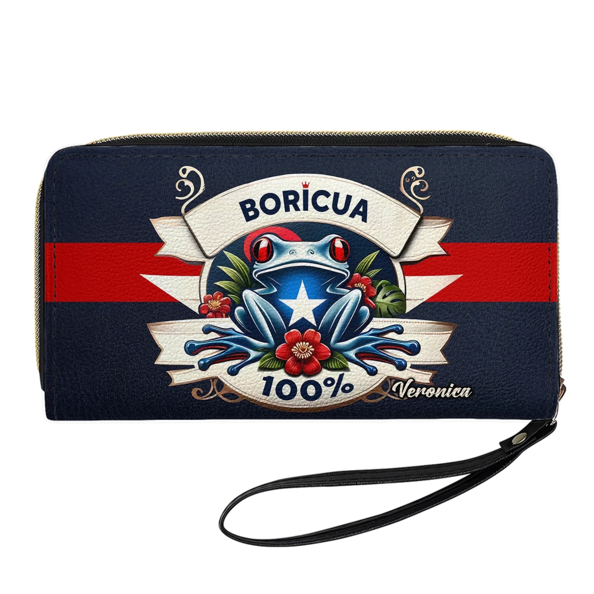 Boricua 100% Personalized Leather Clutch Purse