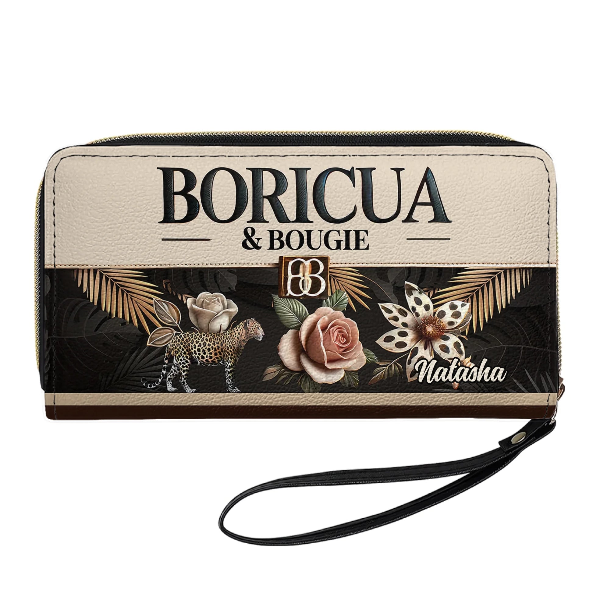 Boricua And Bougie Personalized Leather Clutch Purse