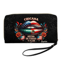 Chicana Personalized Leather Clutch Purse