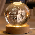 Personalized Crystal Globe Lamp For Mom With Family Photo