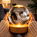 Personalized K9 Crystal Lamp With Wooden LED Base