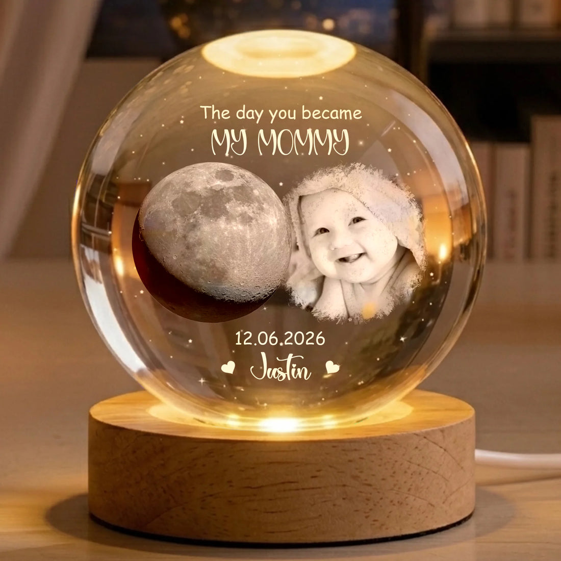 Mommy's Day - Personalized Crystal Globe Lamp