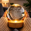 LED Crystal Globe Night Light Personalized Daughter Keepsake Gift