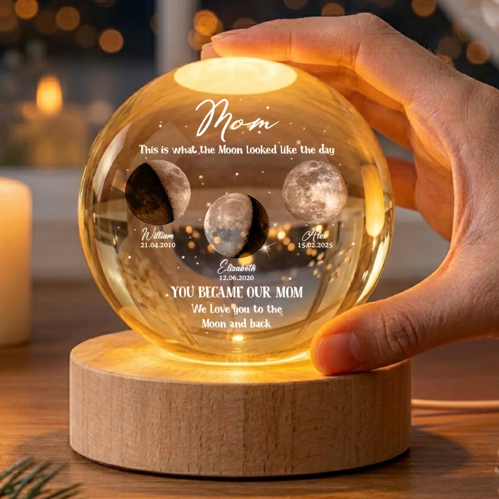 Custom Crystal Globe Lamp For Mother