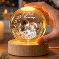 Custom Photo Crystal Globe Lamp With LED Wooden Base