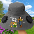 Custom Plant Lady Gardening Solar Fan Hat