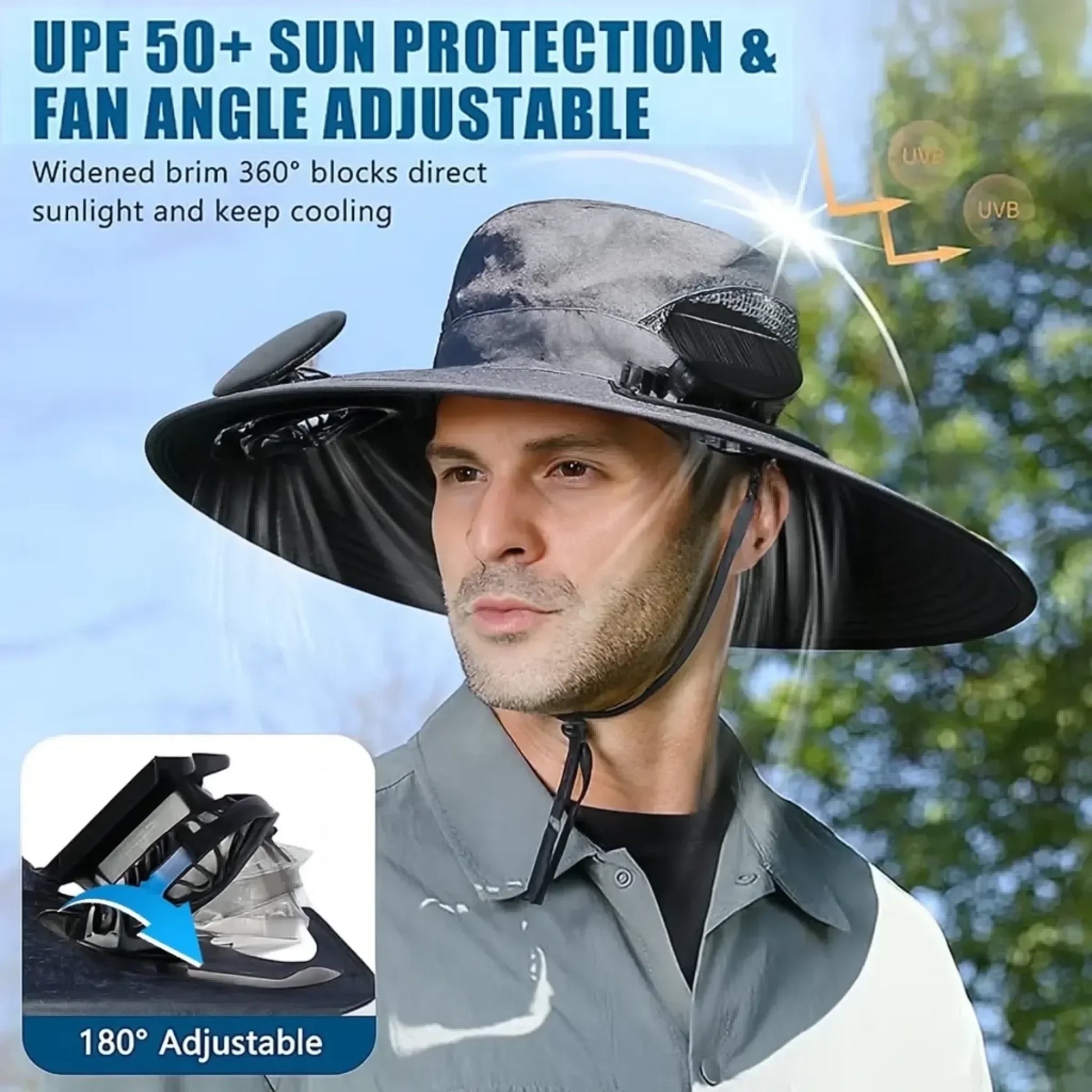 Outdoor Gardening Hat With Solar Cooling Fans