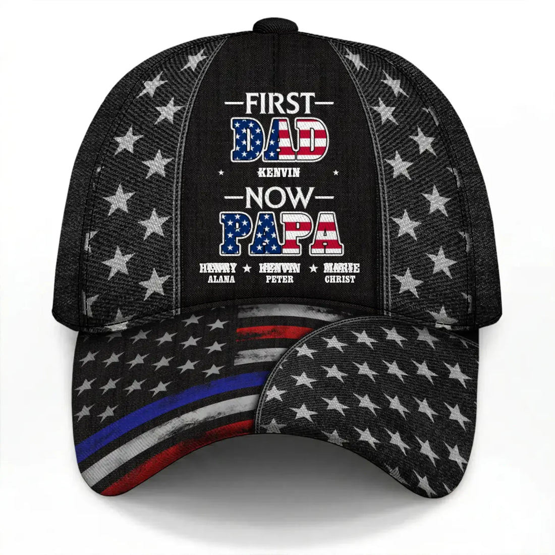 Personalized First Dad Now Papa Classic Cap With Custom Family Names