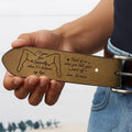 Personalized leather belt with inside engraving for boyfriend