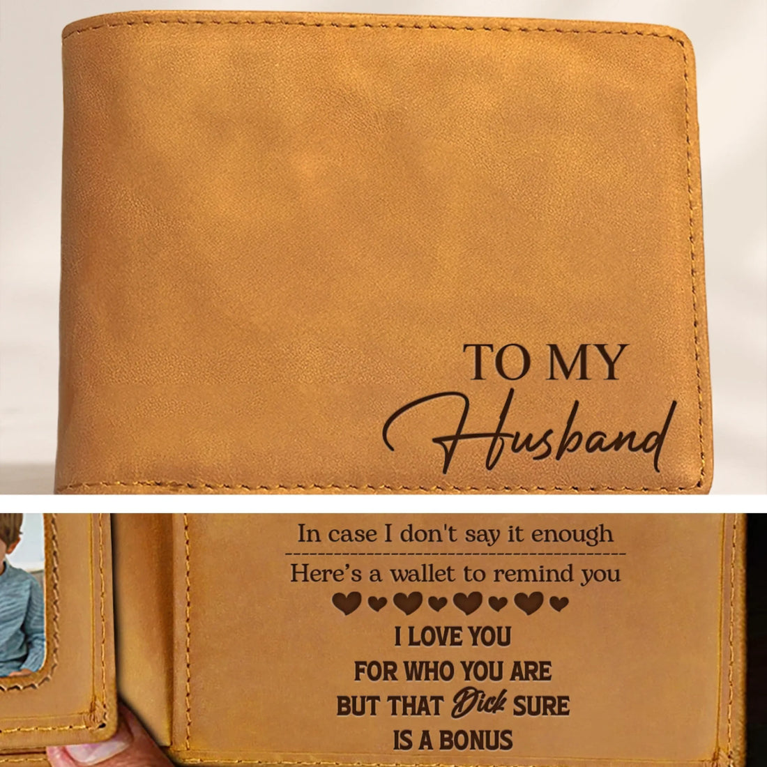 To My Husband - Personalized Men's Leather Wallet