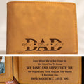 We Love You personalized leather wallet gift for dad from kids