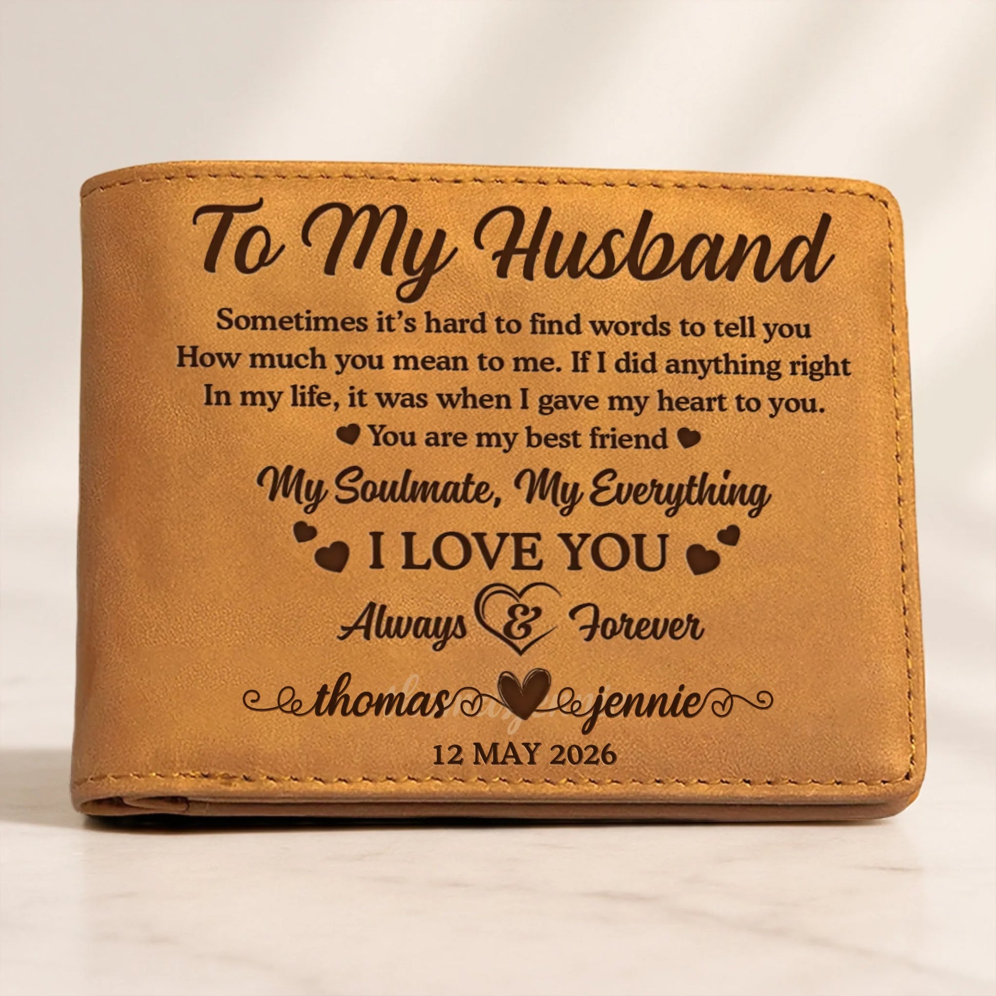 Romantic personalized wallet gift for husband anniversary gift