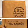 Congrats my husband personalized leather wallet engraved gift for husband