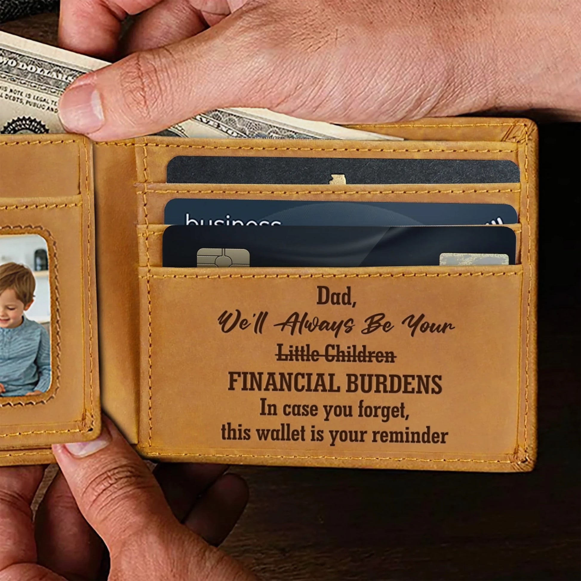 Father's Day Personalized Leather Wallet Gift From Daughter