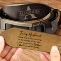 I love you personalized engraved leather belt for husband