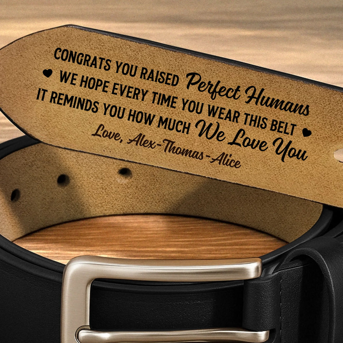 Perfect Humans - Personalized Engraved Leather Belt