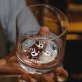 Personalized whiskey glass laser engraving close-up detail
