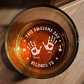 Our Awesome Dad personalized engraved whiskey glass gift for dad