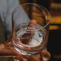 Personalized whiskey glass laser engraving close-up detail