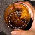 Custom Father's Day whiskey glass engraved with family names