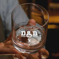 Personalized whiskey glass laser engraving close up detail